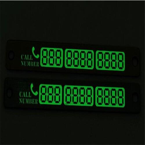 500 x Car Style Gold Sliver 15cmx2cm Temporary Parking Card Luminous Phone Number Card Plate Sticker For Cars