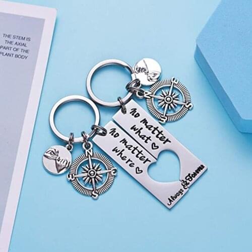 667E Christmas Birthday Gifts for Women Men - No Matter What No Matter Where Keychain Set Graduation Friendship Gifts