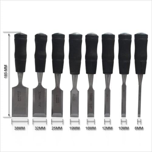 NEW 8PCS Butt Chisel Indurative DIY Carpentry Tools Wooden Carving Hewn Flat Chisel 6-38mm
