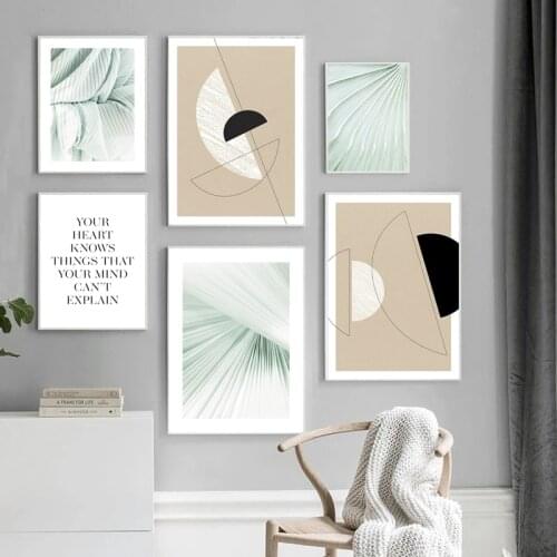 Leaves Abstract Pattern Quote Art Picture Wall Art Canvas Painting Minimalist Modern Nordic Posters and Prints for Home Decor
