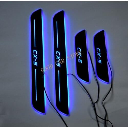 Car styling LED Door Sills scuff For Mazda CX-5 CX5 2017 2018-2021 Acrylic Flow flash blink Welcome pedal Scuff Plate