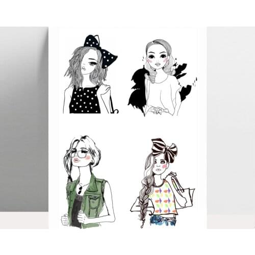 AZSG Round Face Lovely Girl Clear Stamps For DIY Scrapbooking/Card Making/Album Decorative Silicone Stamp Crafts