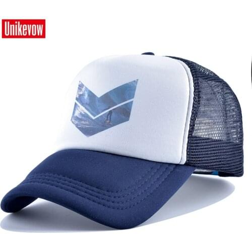 UNIKEVOW New printed Mesh Baseball Cap Men Summer Outdoor Sport Snapback Hat Women Racing Cap Hip Hop Casquette Skateboard