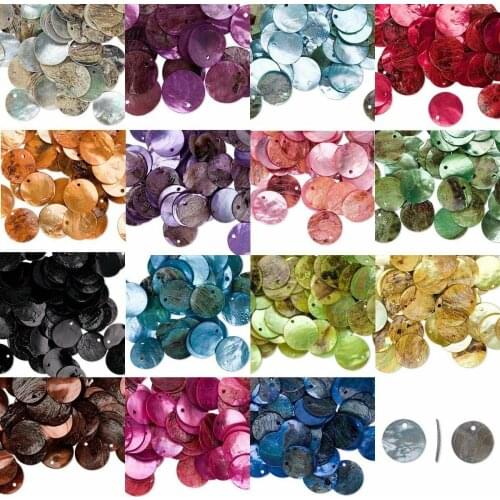 50pcs Flat Round Shell Beads Spacer Bead for Jewelry Making Bracelet Necklace DIY Pendant Home Decor Mussel Shell Coin Charms