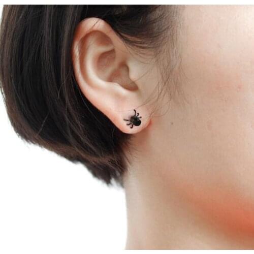 Black Tiny Lovely spider Ear Studs for lady Girls Cute Insect Cuff Earrings Fashion Jewelry nice party earrings