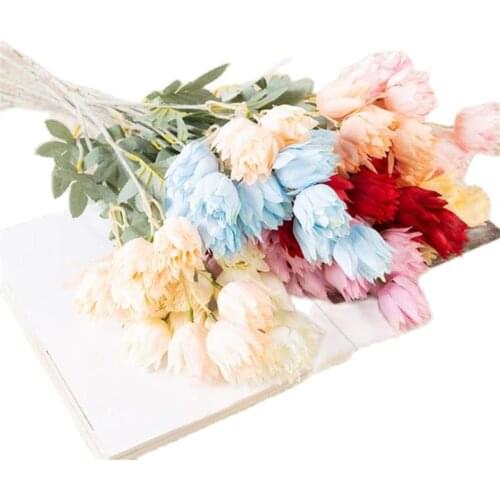 5Pcs Fake Single Bergamot Flower (3 Stems/Piece) 27" Length Simulation Citrus Medica for Wedding Home Artificial Flowers