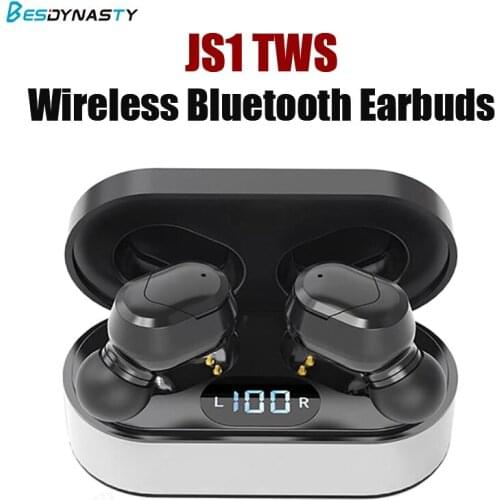 JS1TWS Bluetooth 5.0 Earphones Charging Box Wireless Earphone 9D Stereo Sports Waterproof Earbuds Headsets With Mic
