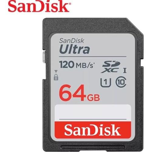 SanDisk Flash Memory Card Ultra SDHC SD Card 64GB C10 UHS-I Full HD 120MB/s Read Speed for Camera Camcorder (SDSDUNC-064G)