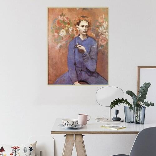 Citon Pablo Picasso《Boy With The Pipe》Canvas Oil Painting Abstract Poster Painting Decorative Picture Wall Decor Home Decoration