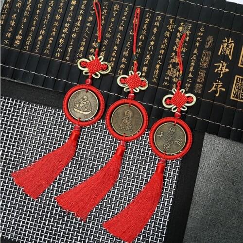 Chinese Safety Knot Tassels Pendants 10 pcs Festive and Auspicious Bronze Brass Vehicle-mounted Chinese Knots New Year Gifts
