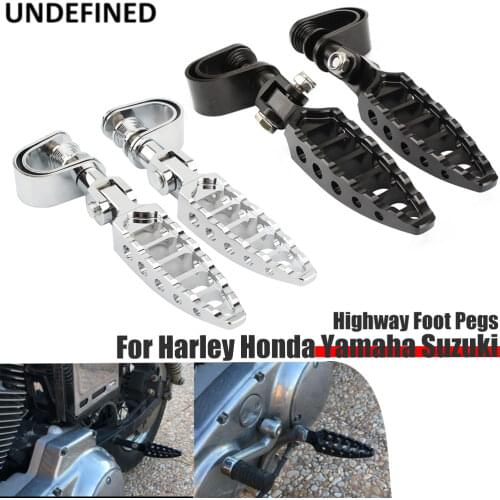 Motorcycle Highway Foot Pegs CNC Engine Guard Footpegs W/ Clamps 25-32mm for Harley Touring Electra Glide Road King Softail Dyna