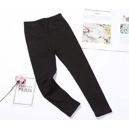 2020 Spring New Trousers Kids Clothing Black Gray Pants Solid Cotton Leggings For Girls Children Clothes From 2 To 7 Years