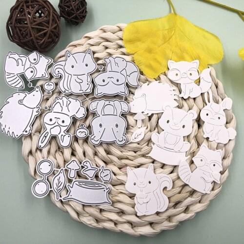 Bunnymoon Animals in Forest Metal Cutting Dies 3D DIY Scrapbooking Carbon Sharp Craft Die Photo Invitation Cards Decoration