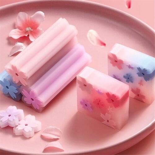 Cute Sakura Erasers Kawaii Cherry Blossom Correction Tools Rubber Erasers Kids Toys School Office Supplies Japanese Stationery