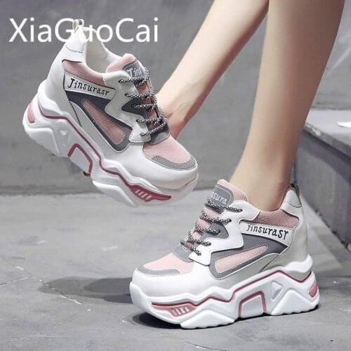 Fashion Womens Casual Flat Shoes Reflective Autumn Newest Ins Fashion Ladies Flat Platform Shoes Wedges Women Sneakers