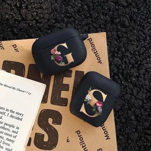 Fashion Custom Name Letters black TPU silicone Bluetooth Airpod Case For Airpods 1/2 Airpods pro soft cover