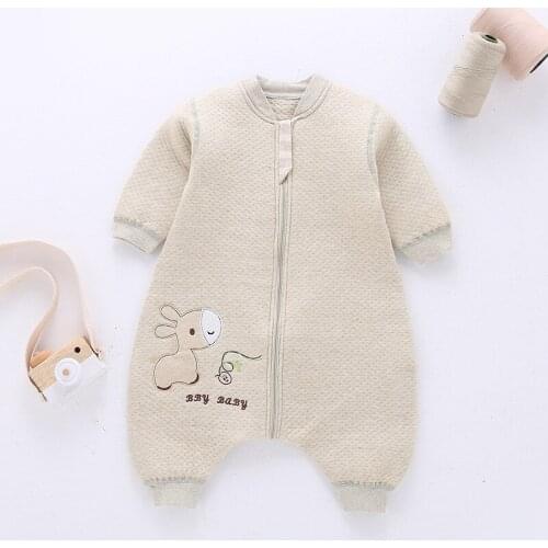 2019 spring infant thickening cartoon animal thickening pro-body dressing color cotton quilted leg sleeping bag