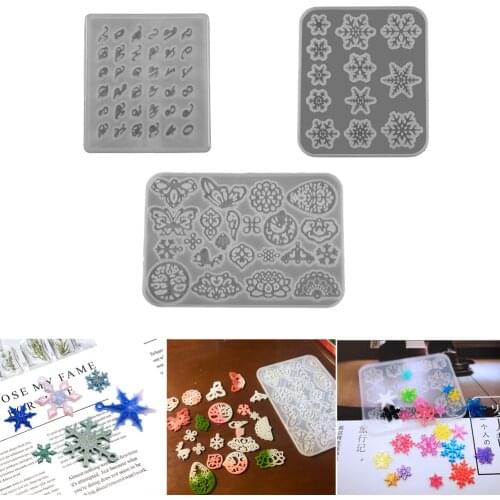 3Style Butterfly Snowflake Symbol Silicone Casting Epoxy Molds Set UV Epoxy Resin Mould For DIY Jewelry Making Findings Supplies