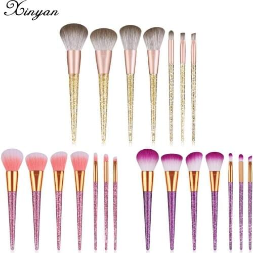 XINYAN Fashion Makeup Brushes Set Eye Shadow Foundation Powder Eyeliner Eyelash Lip Make Up Brush Cosmetic Beauty Tool Kit 7pcs