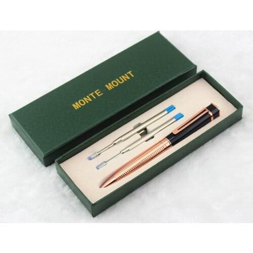 Luxury Gem Ballpoint Pen Set Gold/Silver Clip 0.7mm Writing Stationery with an Original Gift Box
