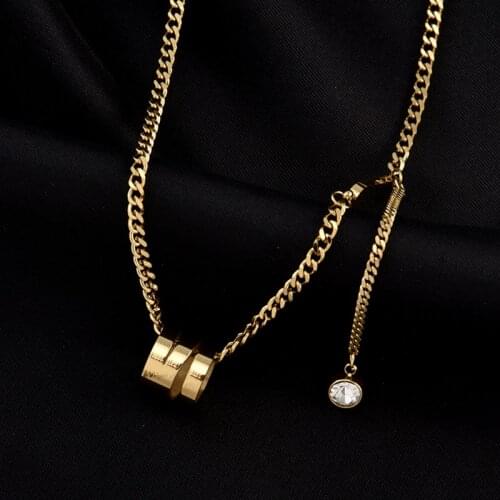 2021 New Design Stainless Steel Spiral Pendant Indelible Necklace For Woman Korean Fashion Jewelry Gothic Girls Clavicle Chain