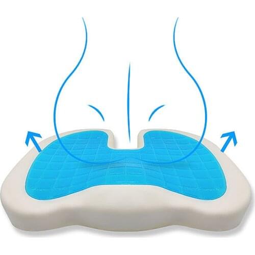 Plush Cushion Gel Memory Foam Seat Cushion U Type Cooling Effect Orthopedic Coccyx Sciatica Tailbone Relief for Office Chair Car