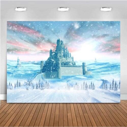 Queen of Snow Castle Backdrop Winter Scenic Birthday Party Ice World Princess Photography Background Photo Banner Decoration