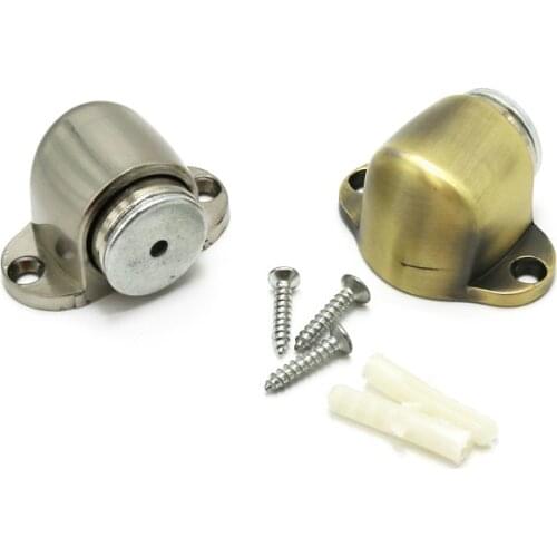 Stainless Steel Strong Magnetic Door Stopper Suction Gate Supporting Hardware Powerful Mini Door Stop with Catch Screw Mount