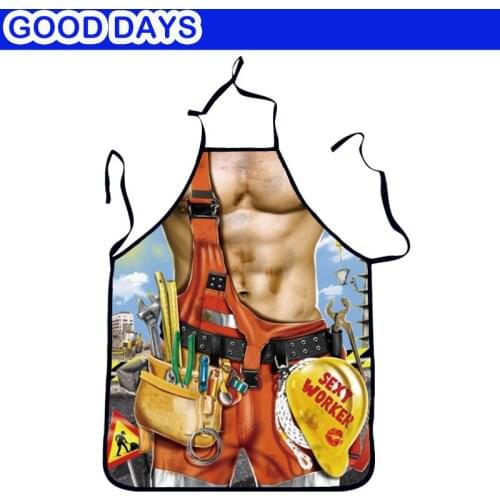 Funny Apron Sexy construction site workers Kitchen Apron Party Bar Apron Restaurant Outdoor Barbecue Apron Wedding Funny Apon