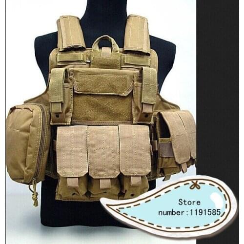 Tactical Molle Combat Carrier CIRAS HEAVY DUTY ARMOR Nylon Vest Sand for hunting