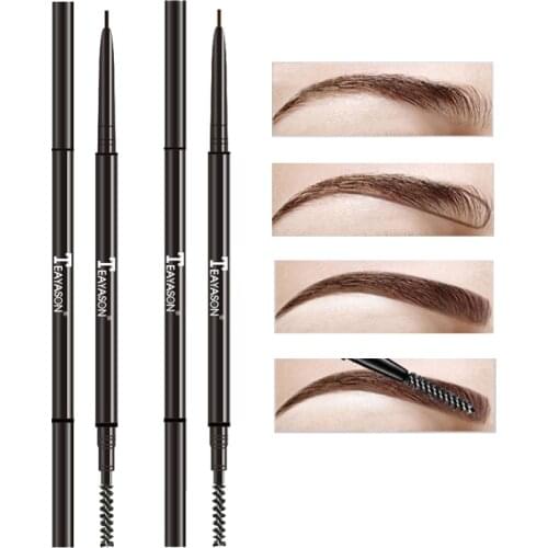 TEAYASON super slim eyebrow pencil dual ended with eyebrow brush waterproof long lasting black brown eyebrow tatoo pen AM061