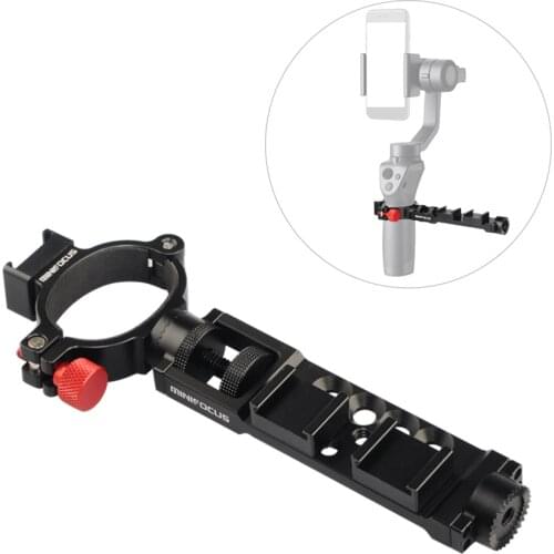 Extension Arm Ring Adapter with Cold Shoe 1/4 Inch Rosette Video Microphone LED Light Mounting for DJI Osmo Mobile 2 Gimbal