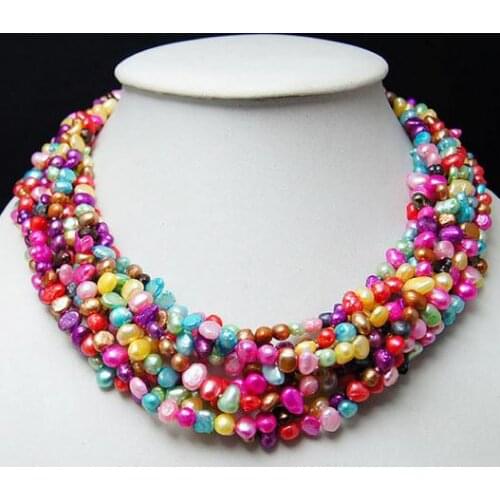 Unique Pearls jewellery Store Multicolor Pearl Necklace Baroque Genuine Freshwater Pearl Necklace Charming Women Fine Jewelry