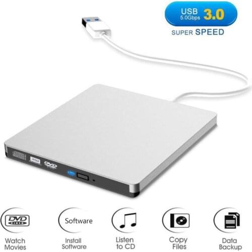 USB 3.0 External DVD Burner Writer Recorder DVD RW Optical Drive CD/DVD ROM Player MAC OS Windows XP/7/8/10 ABS Plastic Material
