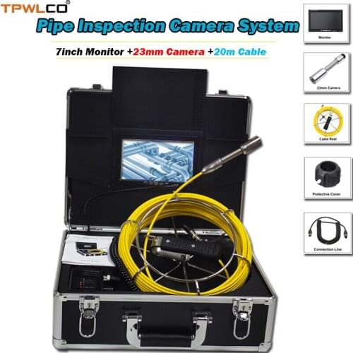 Waterproof 23mm Underwater Video Endoscope Camera 20meter Cable 7" Color Screen Pipeline Endoscope Inspection Camera System