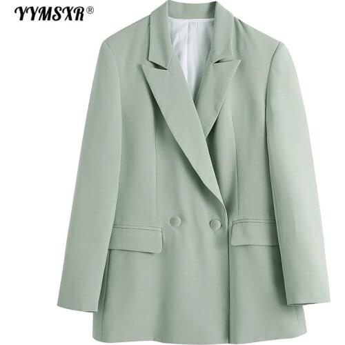 2021 Womens Jacket Loose Double Breasted Casual Blazer Spring New Fashion Double Breasted Versatile Office Suit High Quality