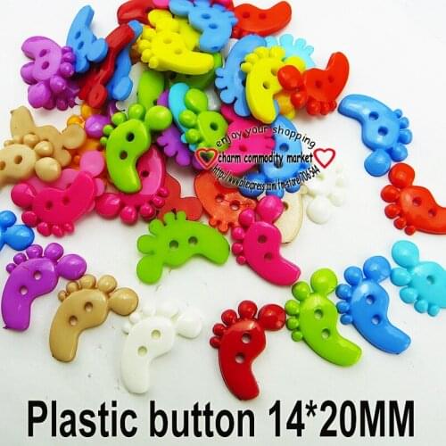 100PCS feet foot Dyed Plastic buttons coat boots sewing clothes accessory P-192