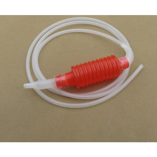 2 Meter Red Syphon Tube Hand Fuel Pump Gasoline Siphon Hose Gas Oil Water Fuel Transfer Siphon Pump for Water Gasoline Liquid