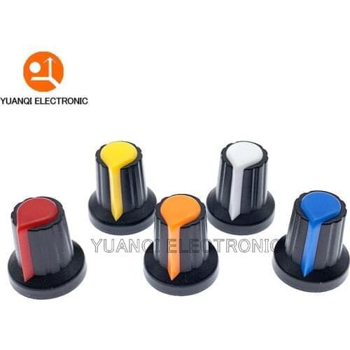 30pcs WH148 potentiometer knob cap Yellow Orange Blue White Red Green 15X17mm AG2 knob