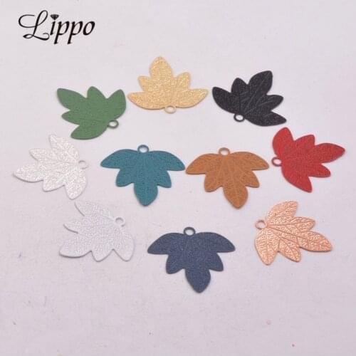 50pcs AC11127 20*23mm Maple leaves Charms Silver plated and Rose Gold Leaves Pendant Earring Findings For Woman Bijoux