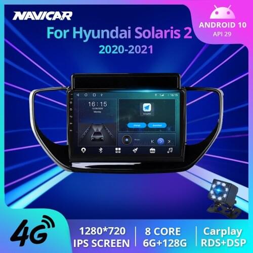 2DIN Android10 Car Radio For Hyundai Solaris 2 II 2020-2021 GPS Navigation Auto Radio Bluetooth Player Car Receiver Carplay IGO