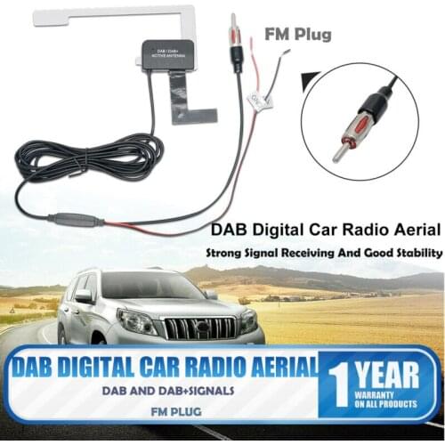 1pcs Car Radio Aerial DAB/DAB+ Glass Mount FM Plug RV Camper Antenna Signal Amplifier for Truck Bus Van Lorry