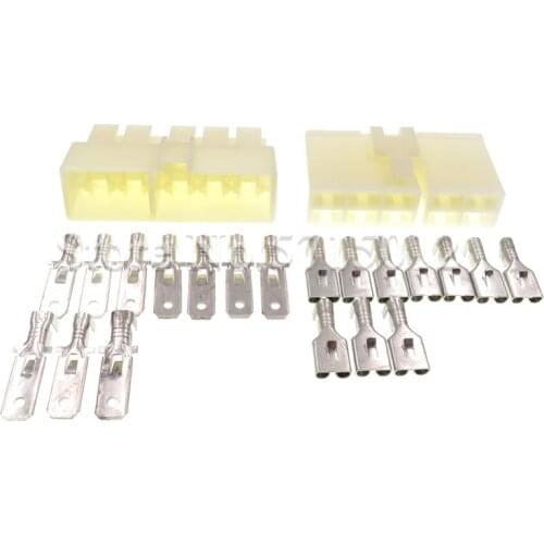 10 Hole 6.3mm Auto Electrical Connector Car ABS Plug Wire Sockets With Terminals