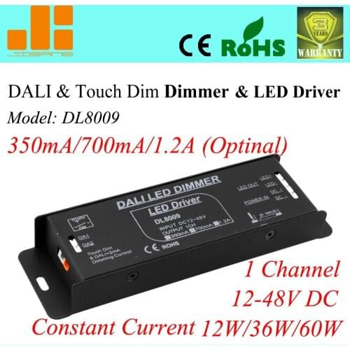 Free Shipping DALI controller, Constant Current DALI dimming Driver 350mA 700mA 1.2A (Opt) 1Channel Input 12V-48V dali DL8009
