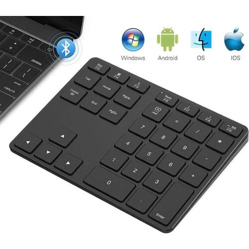 Bluetooth 5.0 Wireless Numeric Keypad 35 Keys Digital Keyboard for Accounting Teller Windows IOS Mac OS Android PC Tablet Laptop