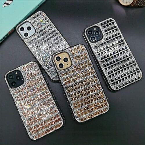 Glitter Triangle Crystal Full Diamond Case for iPhone 12 PRO 11 Pro MAX 8 7 Plus Luxury Shiny Cover for iphone XS MAX X XR 6 6S