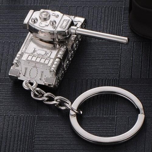 Creative Mens Keychain Popular Game World Of Tanks Keychains Tank Pendant Key Ring Chain Man Souvenirs Gift Keychain Ring