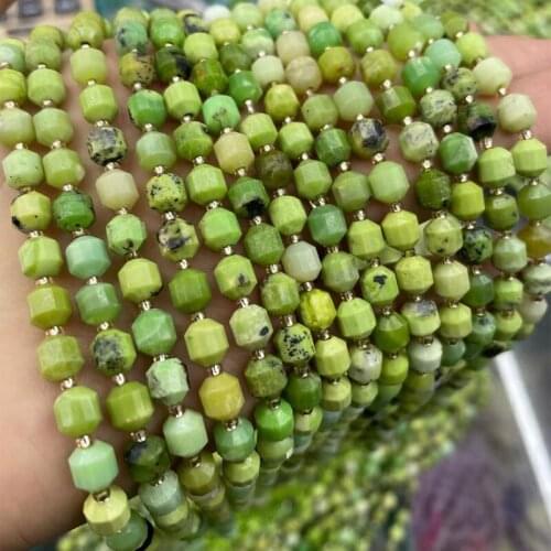 6mm Passepartout Faceted Natural Green Opal Stone Beads For Jewelry Making DIY Bracelet Necklace Strand 15''Women Gifts