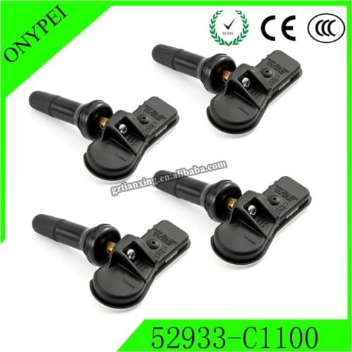4 PCS 52933-C1100 TPMS Tire Pressure Monitor Sensor For Hyundai Tucson Creta IX25 Tucson I40 IX35 Sonata 2014-2018 52933C1100