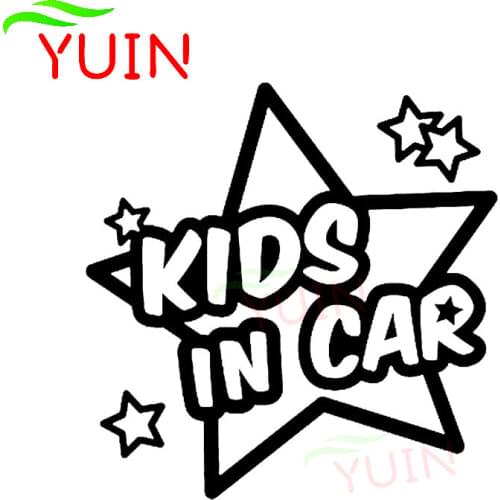 KIDS IN CAR Sticker Cute Star Decals Accessories Personalized Cars Body Window Bumper Decoration High Quality Waterproof Decal